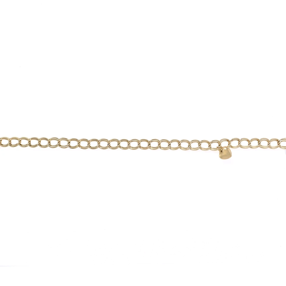 Bracciale piede acciaio pendente a cuori GB