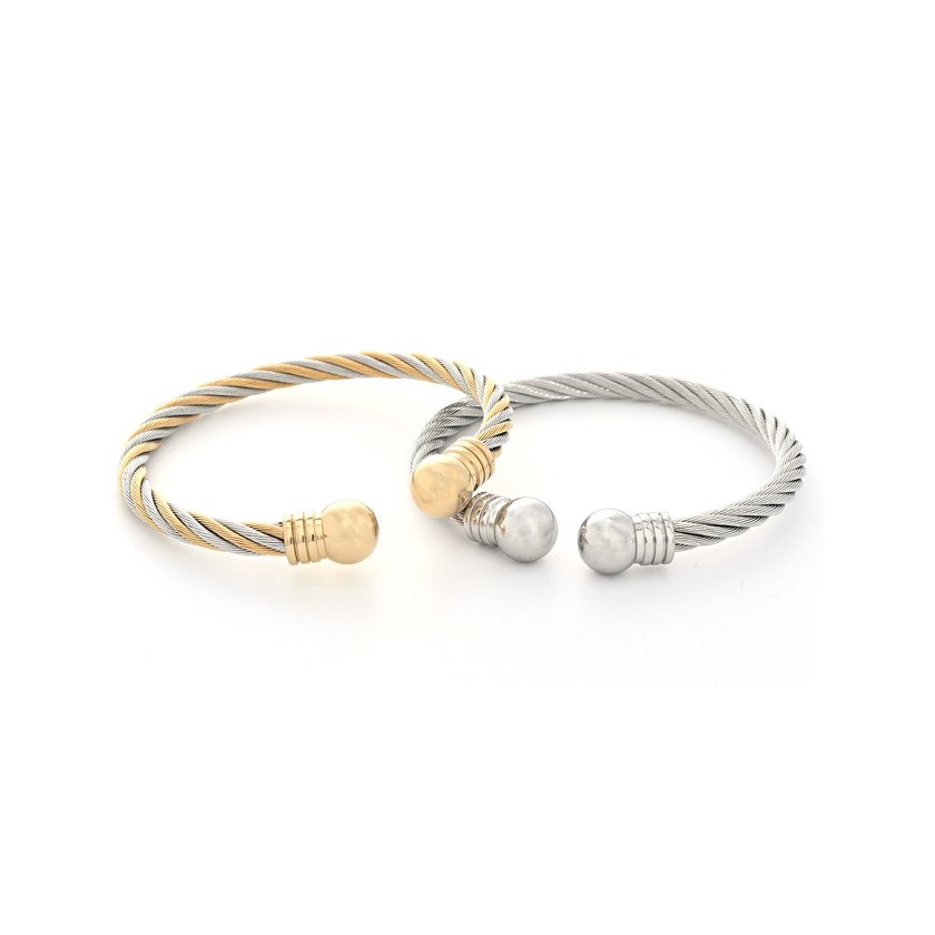 Bracciale rigido di base in acciaio aperto GB