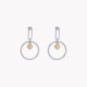 Steel earrings round transparents GB