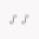 Boucles d&#039;oreilles en acier double boule perle GB