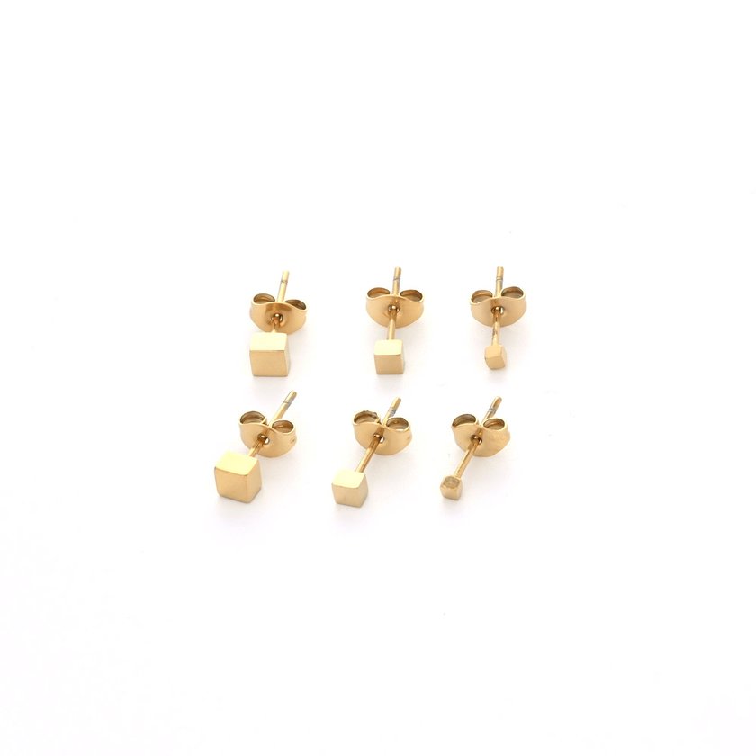 Conjunto pendientes en acero brillante GB