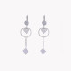 Boucles d&#039;oreilles acier suspendu avec cercle et coeur GB