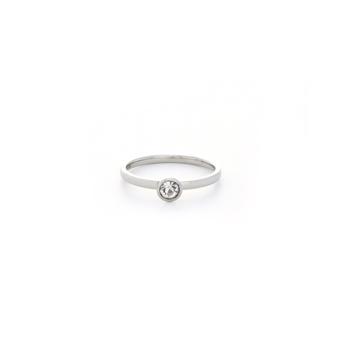 Bague acier solitaire de base GB