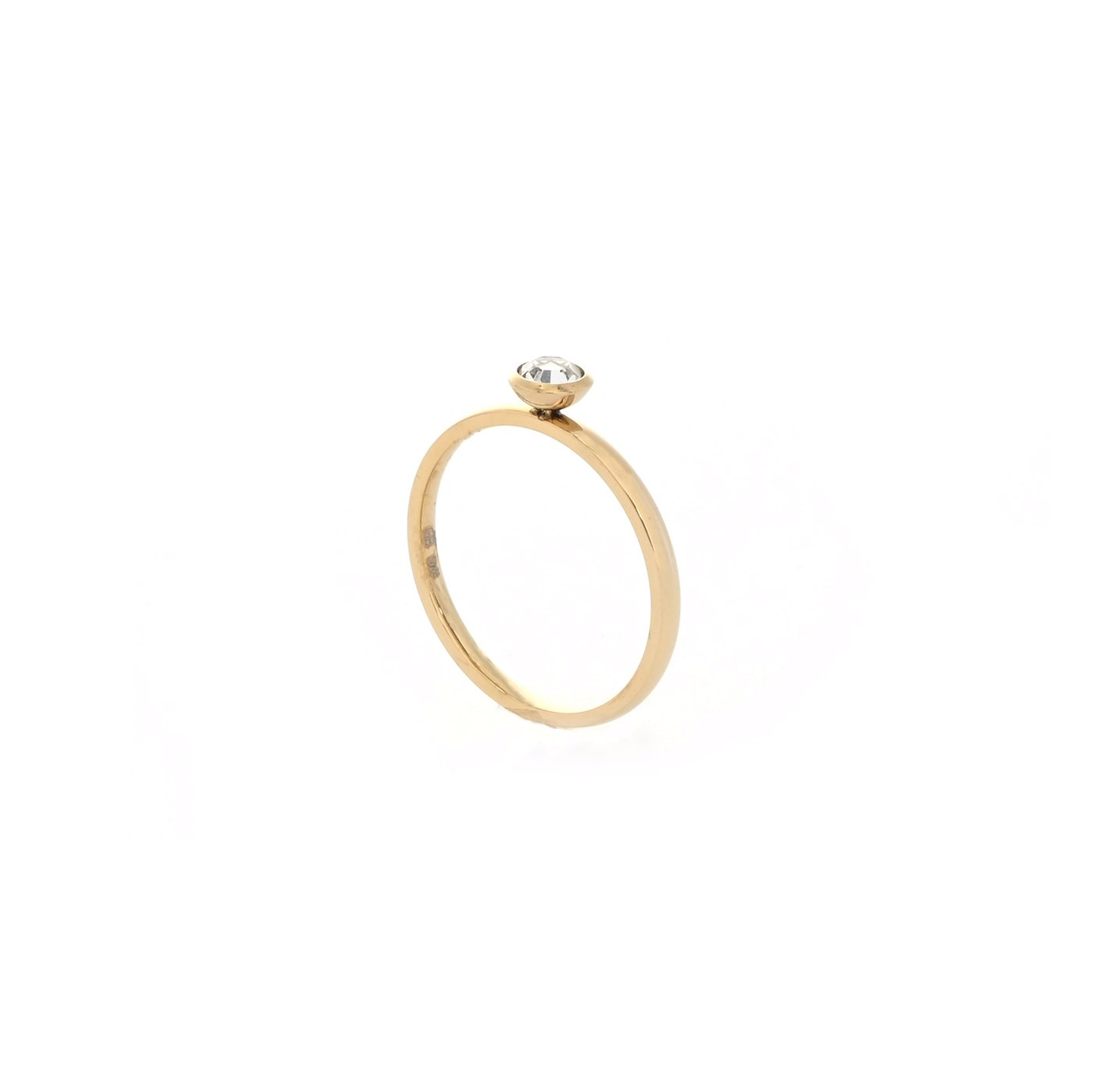 Bague acier solitaire de base GB