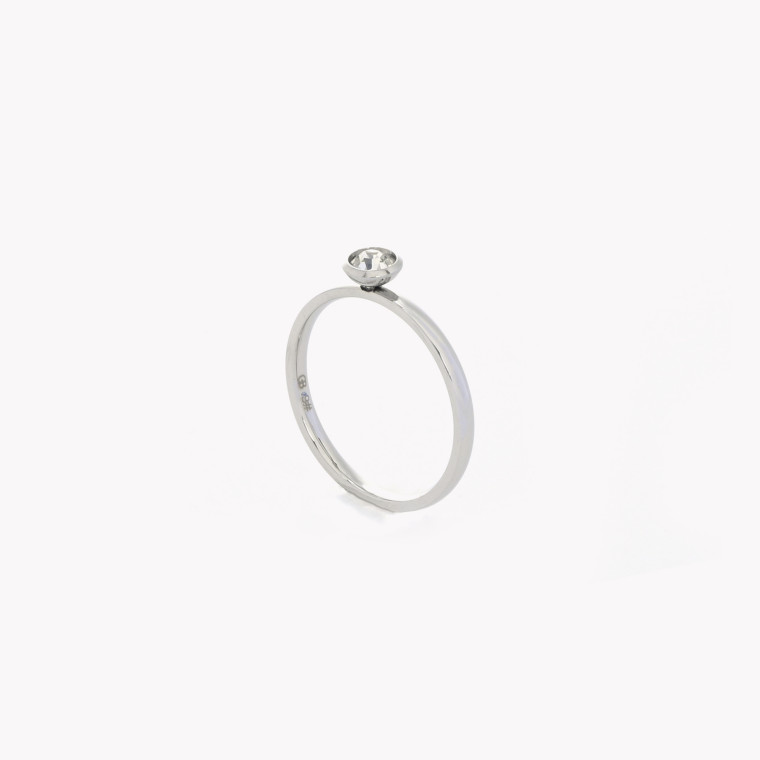 Bague acier solitaire de base GB