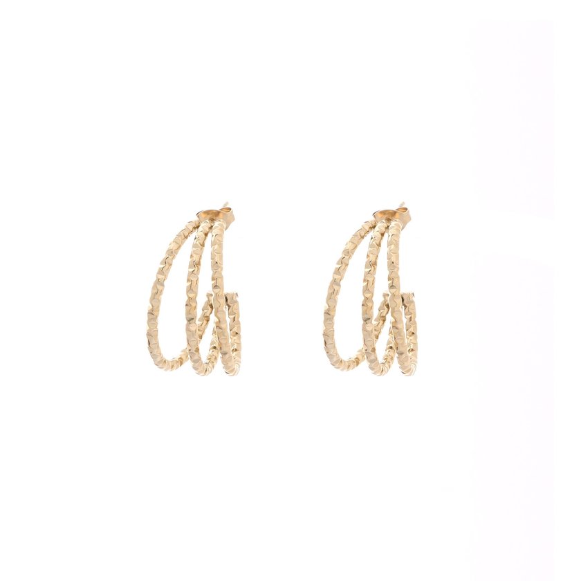 Boucles d'oreilles à anneaux triples GB