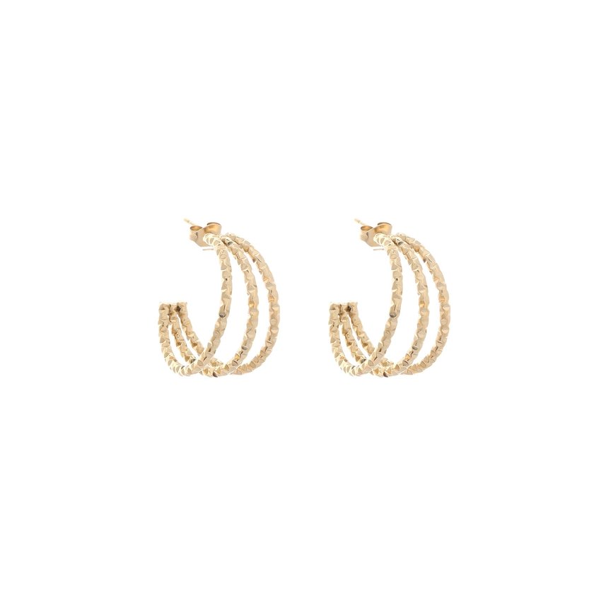 Boucles d'oreilles à anneaux triples GB