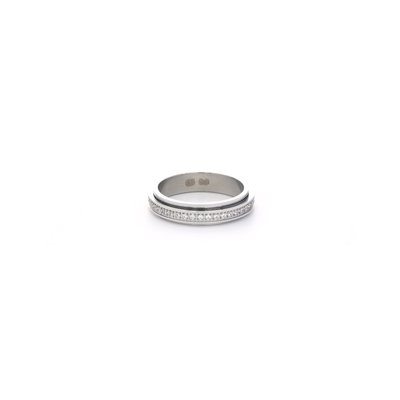 Thin steel ring with brilliants GB