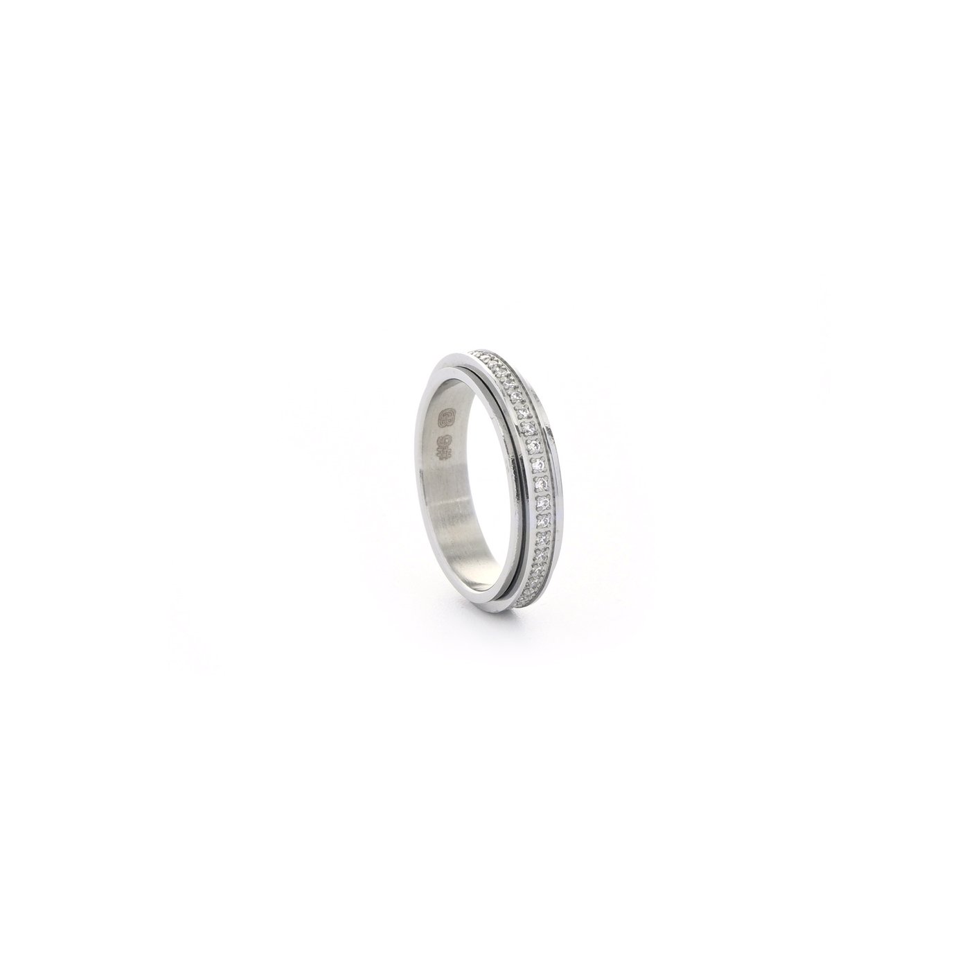 Steel ring with brilliants GB