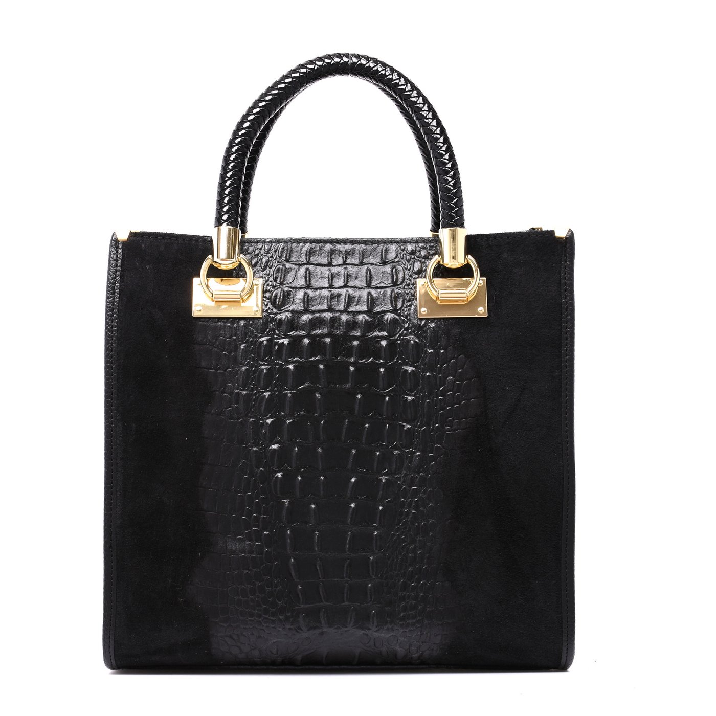 Tote Bag style bag in leather with GB texture