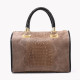 Satchel-style leather bag with GB texture