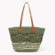 Straw bag with GB synthetic details and handles