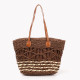 Straw bag with GB synthetic details and handles