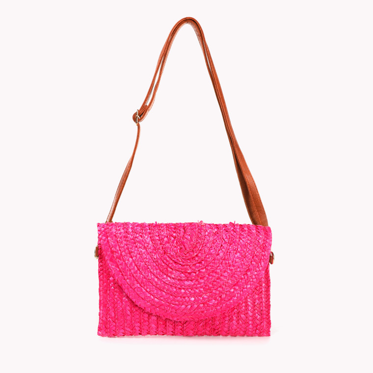 Basic raffia clutch with synthetic handle GB