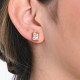 Boucles d&#039;oreilles acier pierre rectangulaire GB