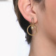 Steel earrings round transparents GB