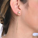 Boucles d&#039;oreilles en acier long avec perle GB