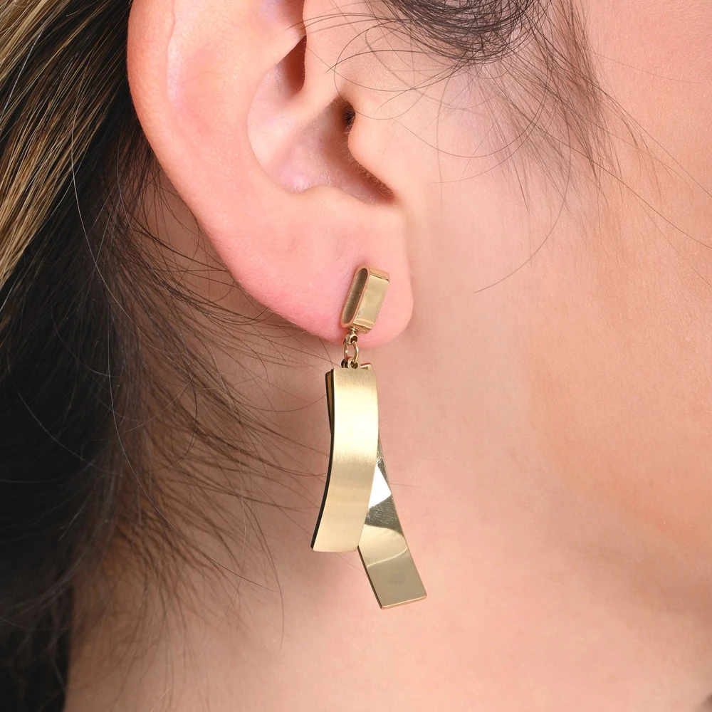 Pendientes acero colgado geométrico GB