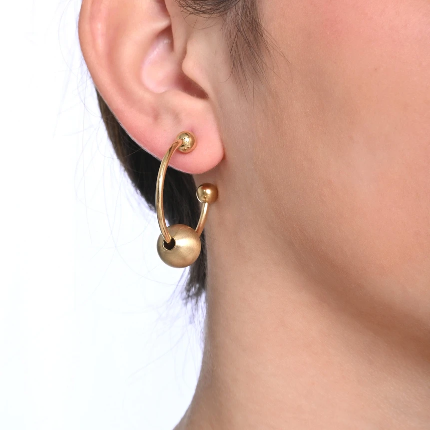 Anneaux en acier inoxydable avec pendentif boule GB