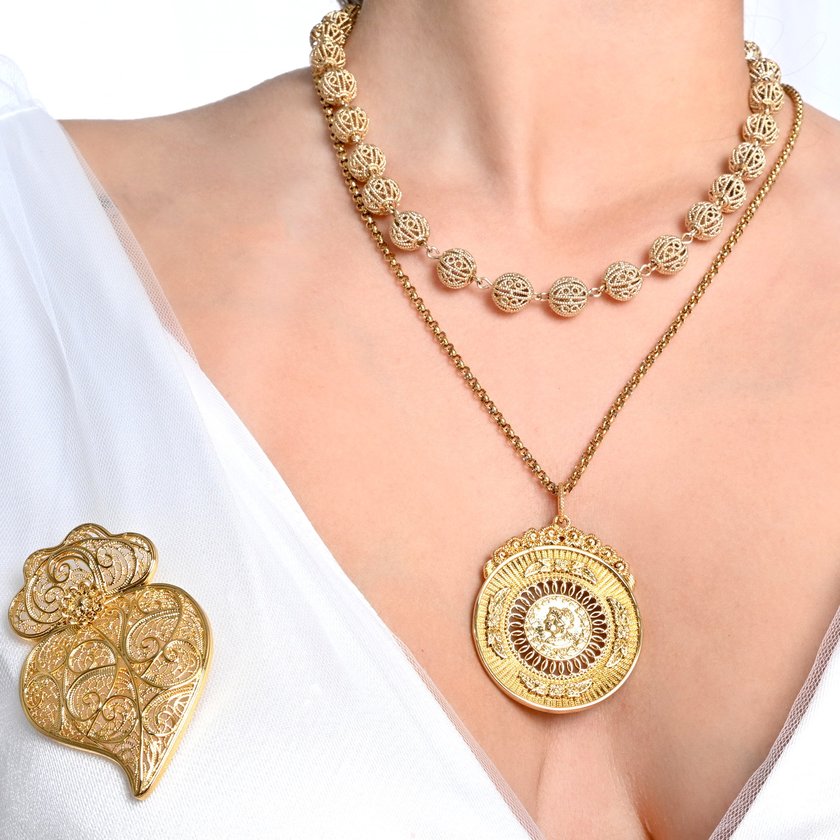 Semi precious necklace bolas de viana 10mm GB