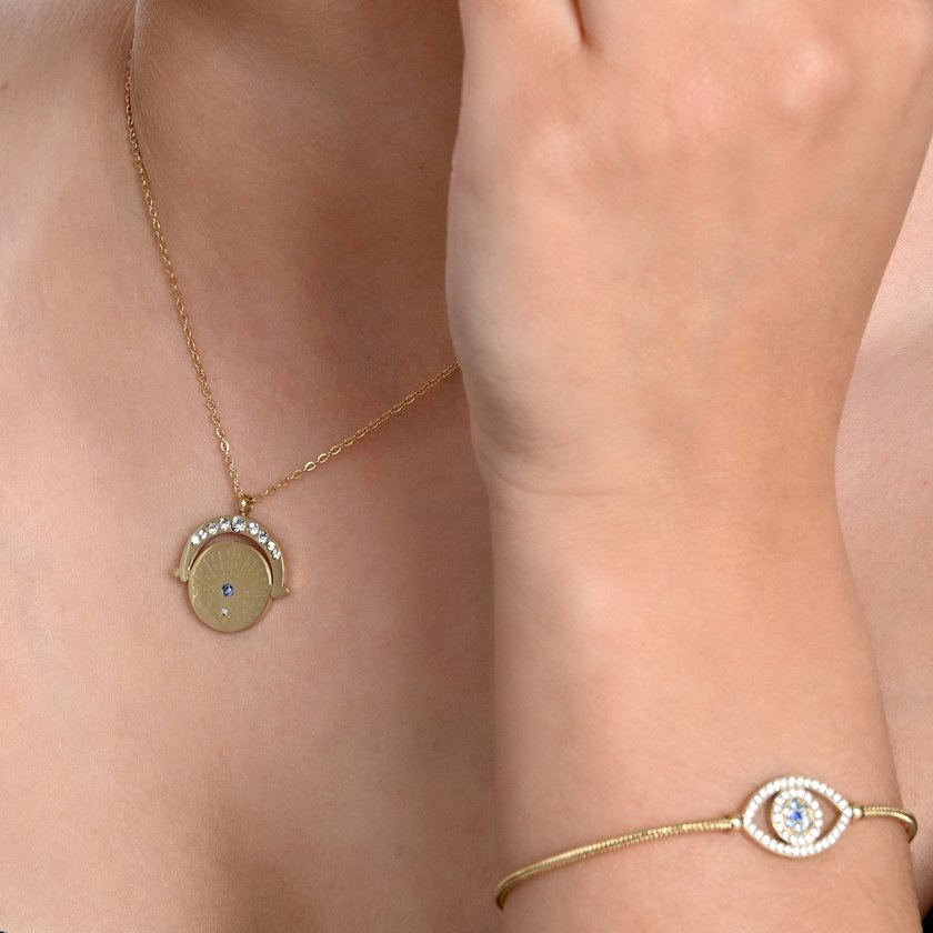 Collier en acier oiel et texture GB