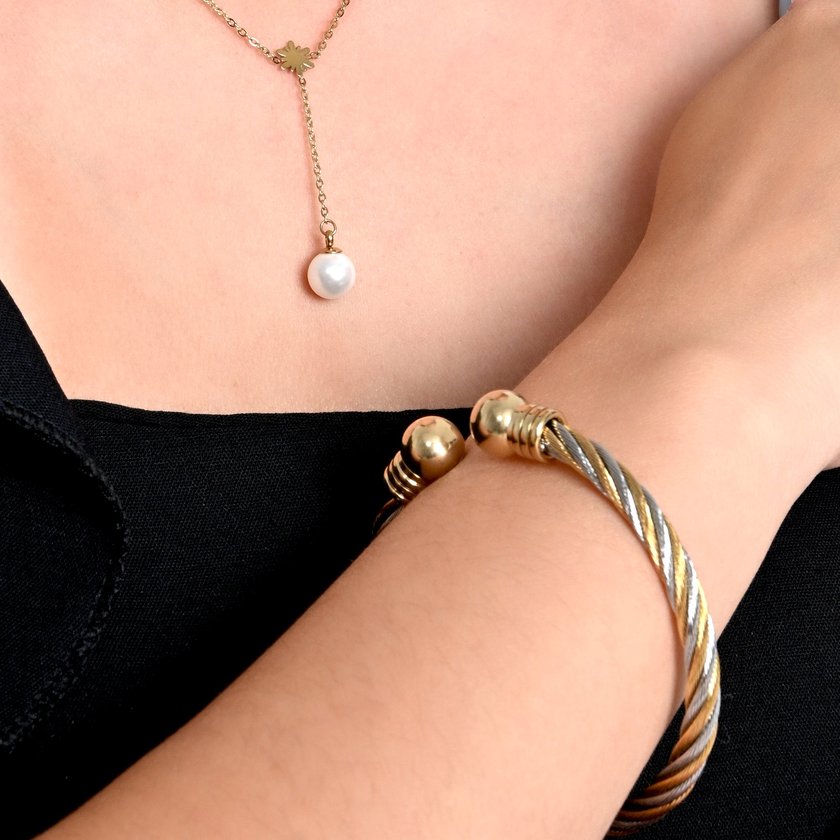 Pulseira rígida básica aço aberta GB