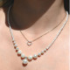 Steel necklace pearls with brilliants GB