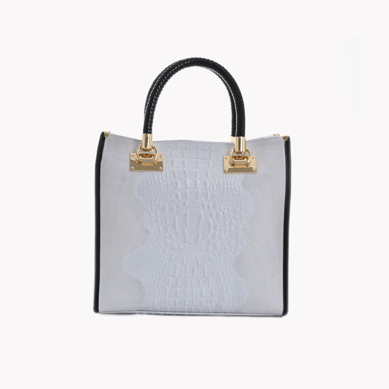 Tote Bag style bag in leather with GB texture