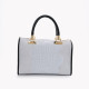 Borsa in pelle stile satchel con texture GB