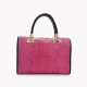 Borsa in pelle stile satchel con texture GB