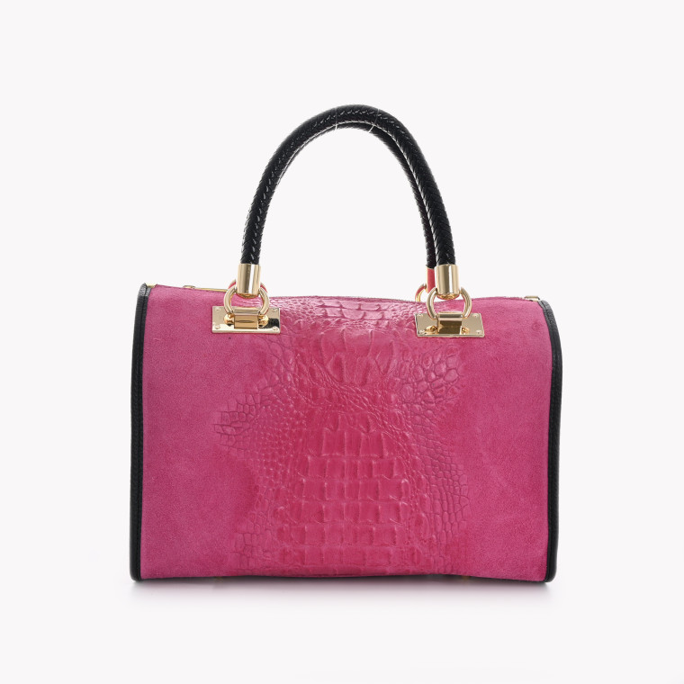 Bolso de piel estilo satchel con textura GB