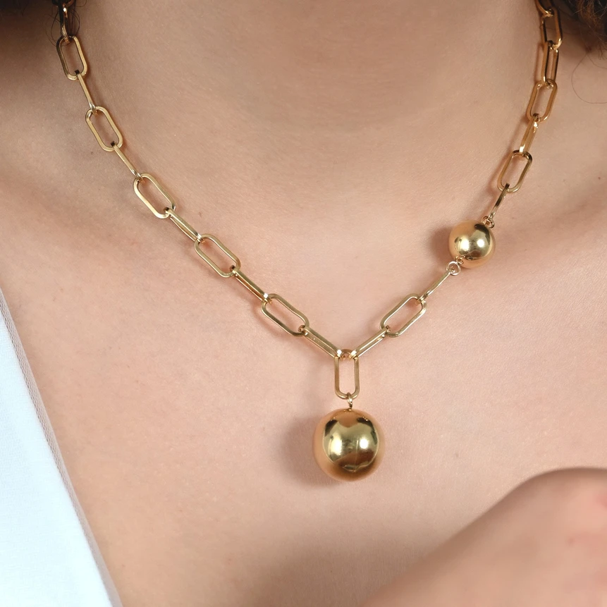 Collier à liens acier avec boules GB