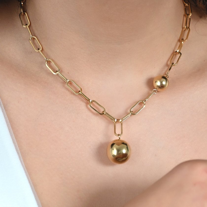 Necklace links in steel round GB