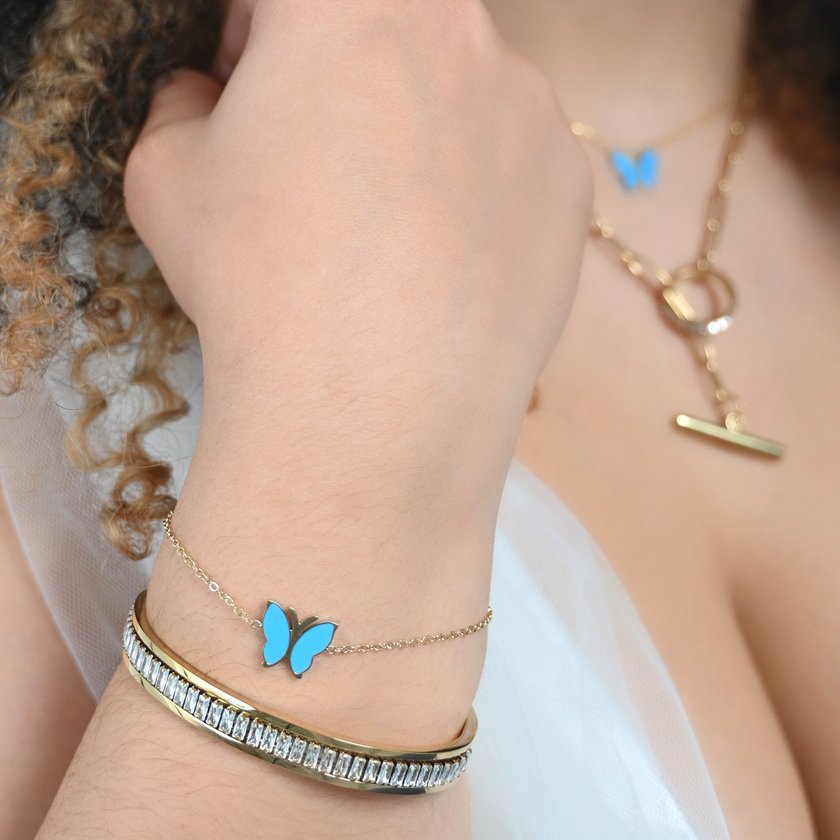 Pulsera rígido de acero con rectángulos verticales GB