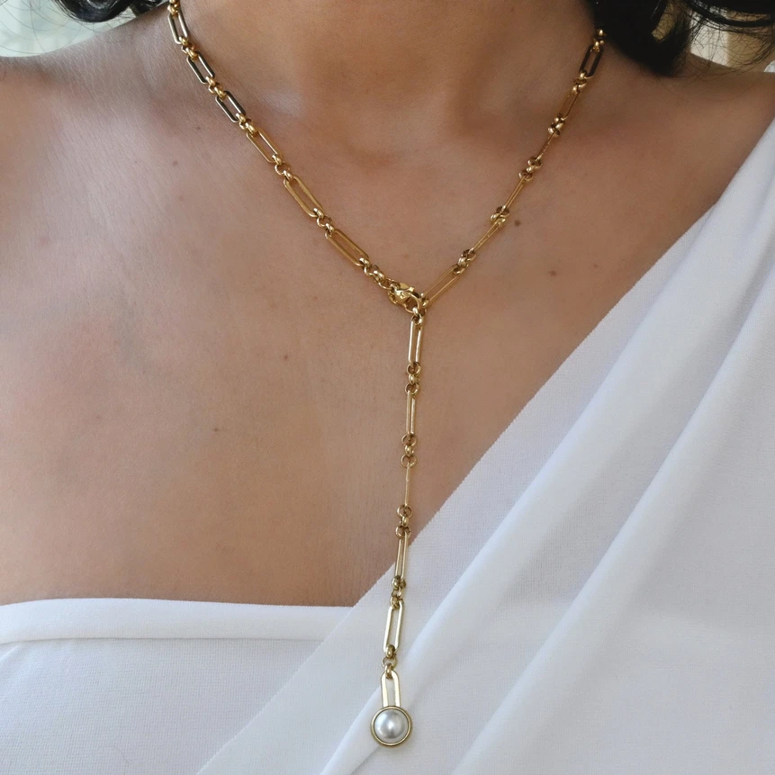 Collana in acciaio perla GB