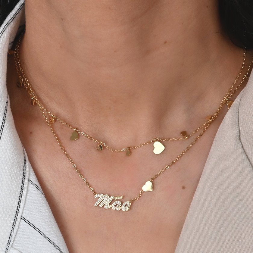 Mother word steel necklace GB