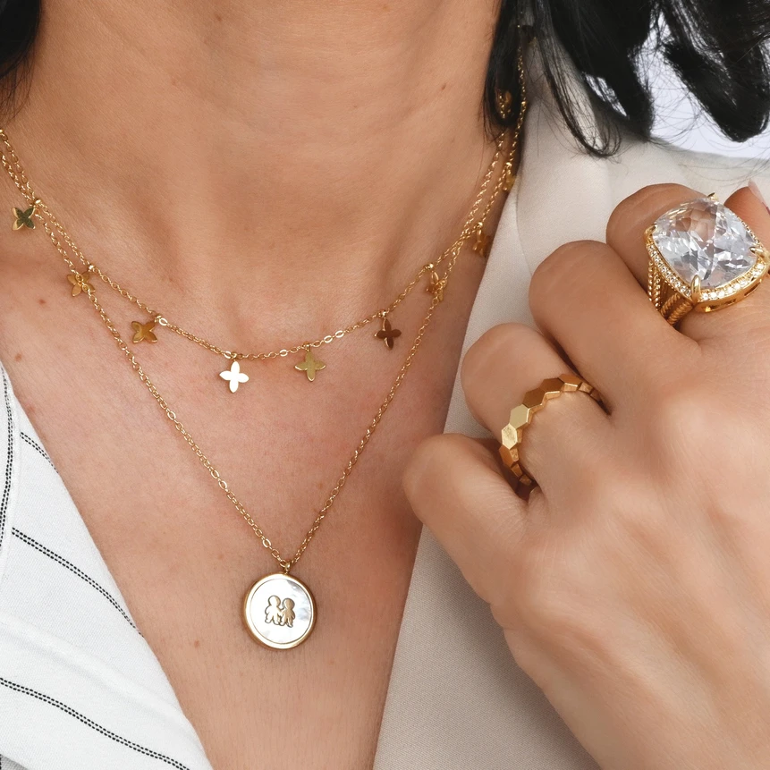 Collier en acier deux garçons GB