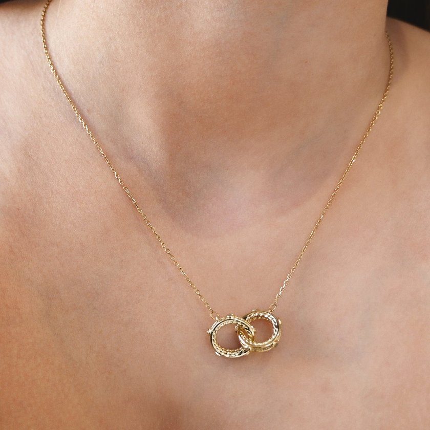 Semi precious necklace circles GB