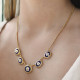 Gold plated necklace 5 oval flowers GB