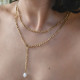 Basic mesh steel necklace pearl GB