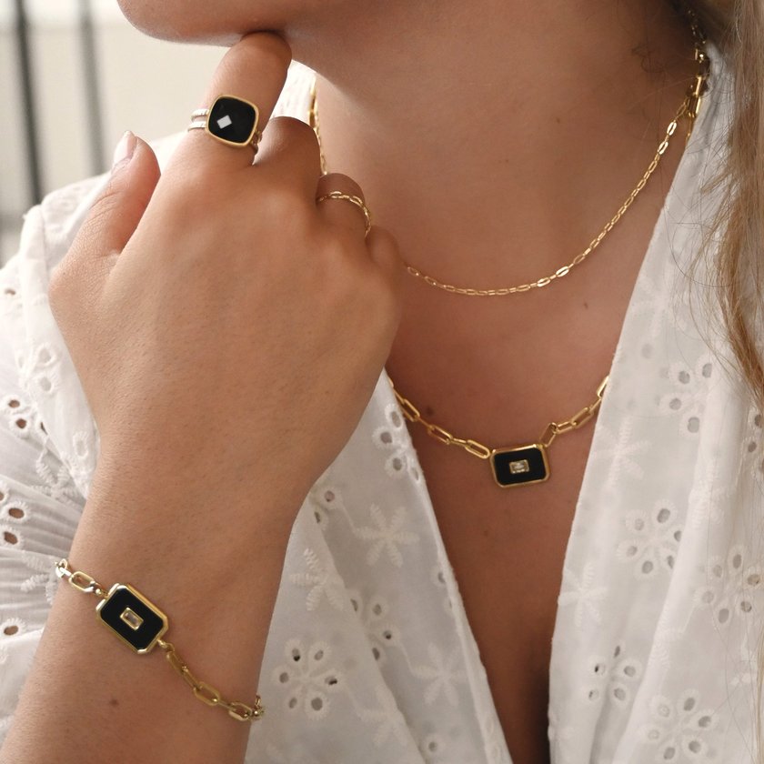 Bracelet en acier pierre rectangulaire GB