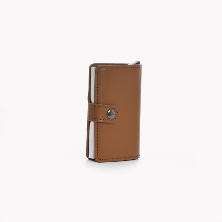 Leather card holder with GB coin divider