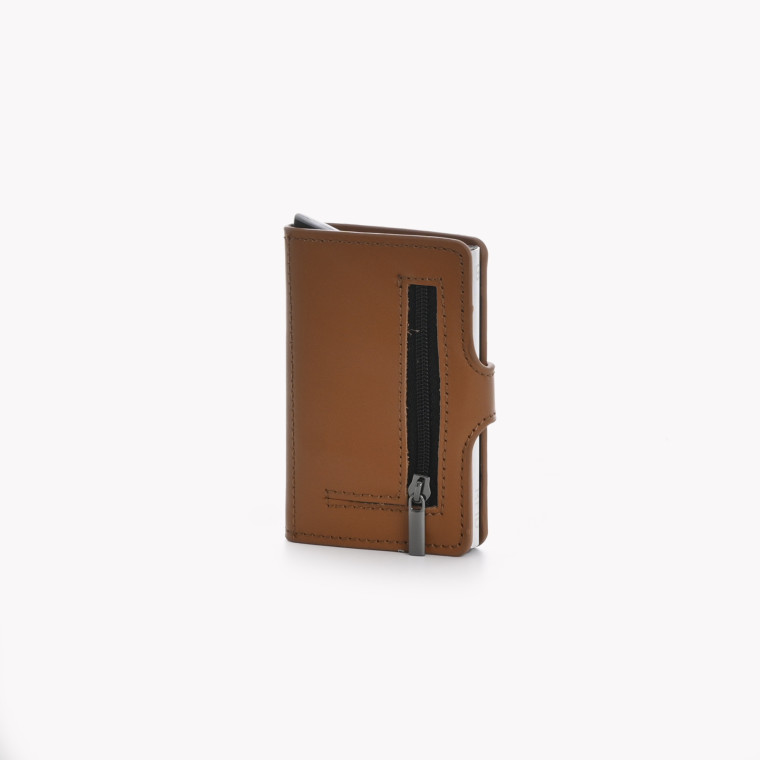 Leather card holder with GB coin divider