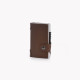 Leather card holder with details and GB button closure