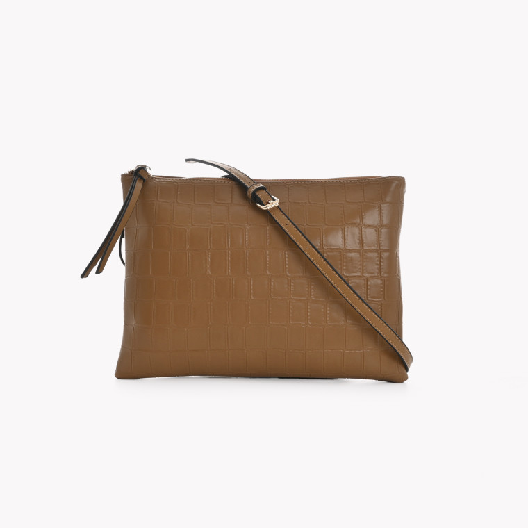 Borsa stile pochette GB con texture cocco