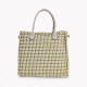 GB plaid print fabric bag