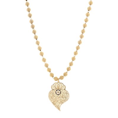 Collier traditionnel coração de viana avec fleur traditionnelle GB