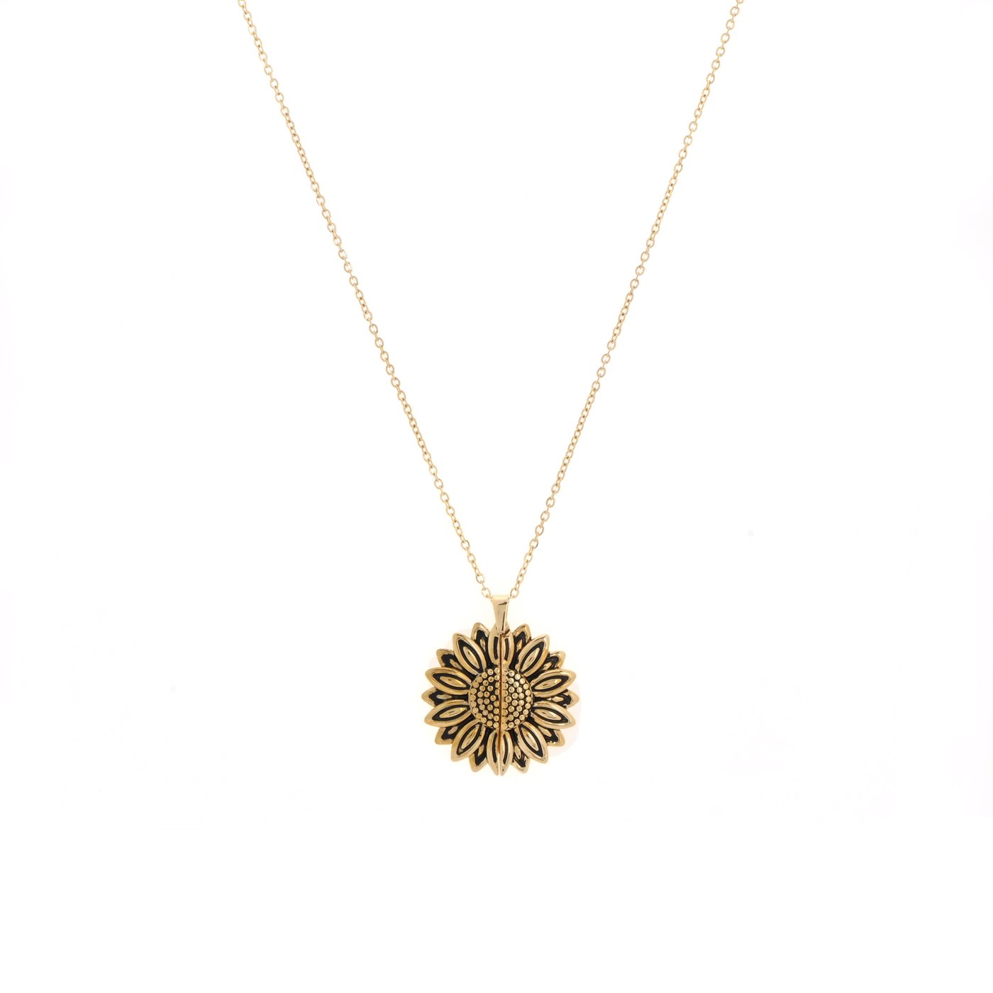 Stainless steel necklace sunflower GB