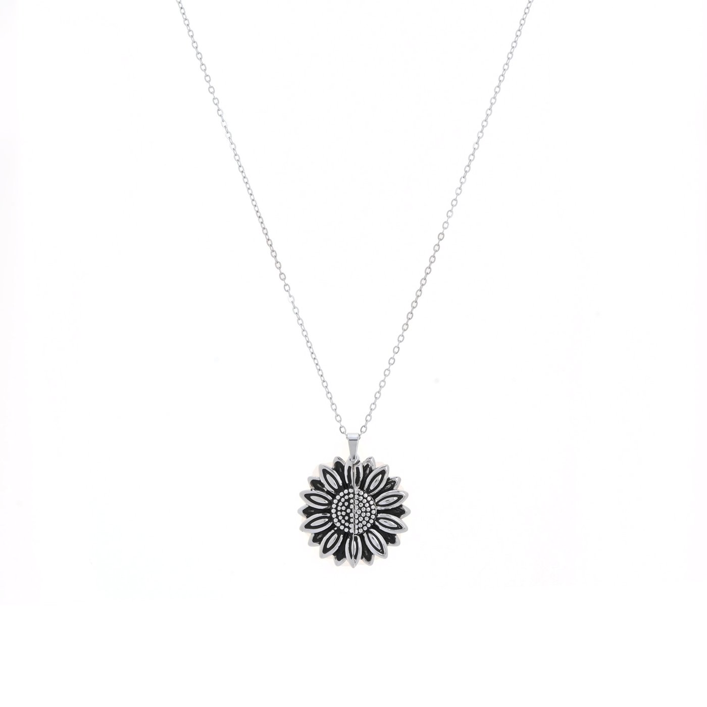 Stainless steel necklace sunflower GB