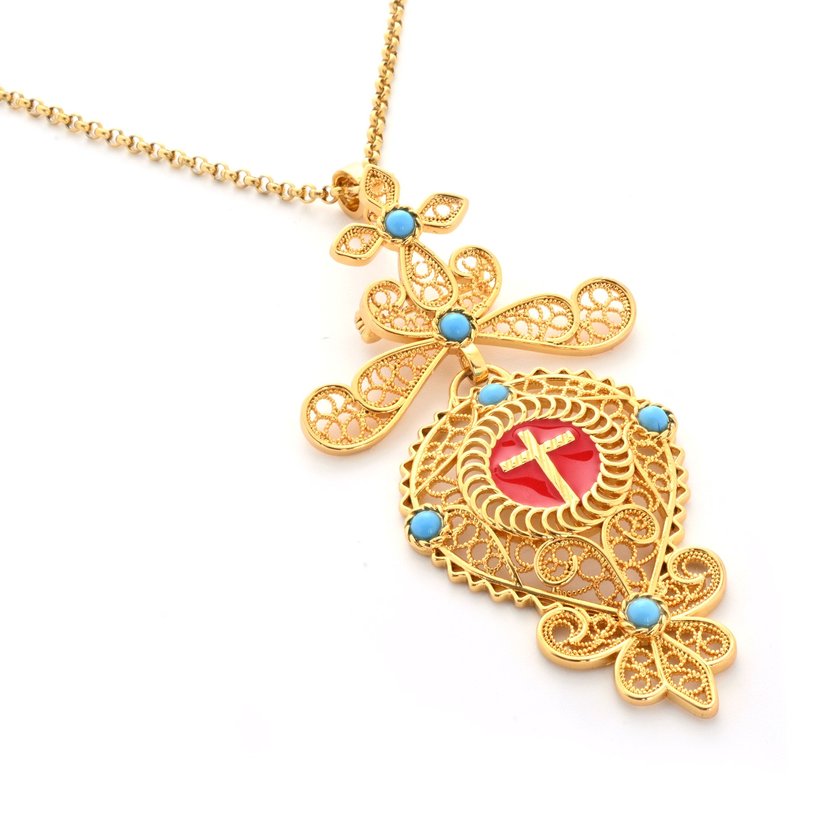 Traditional necklace coração de viana with traditional flower GB